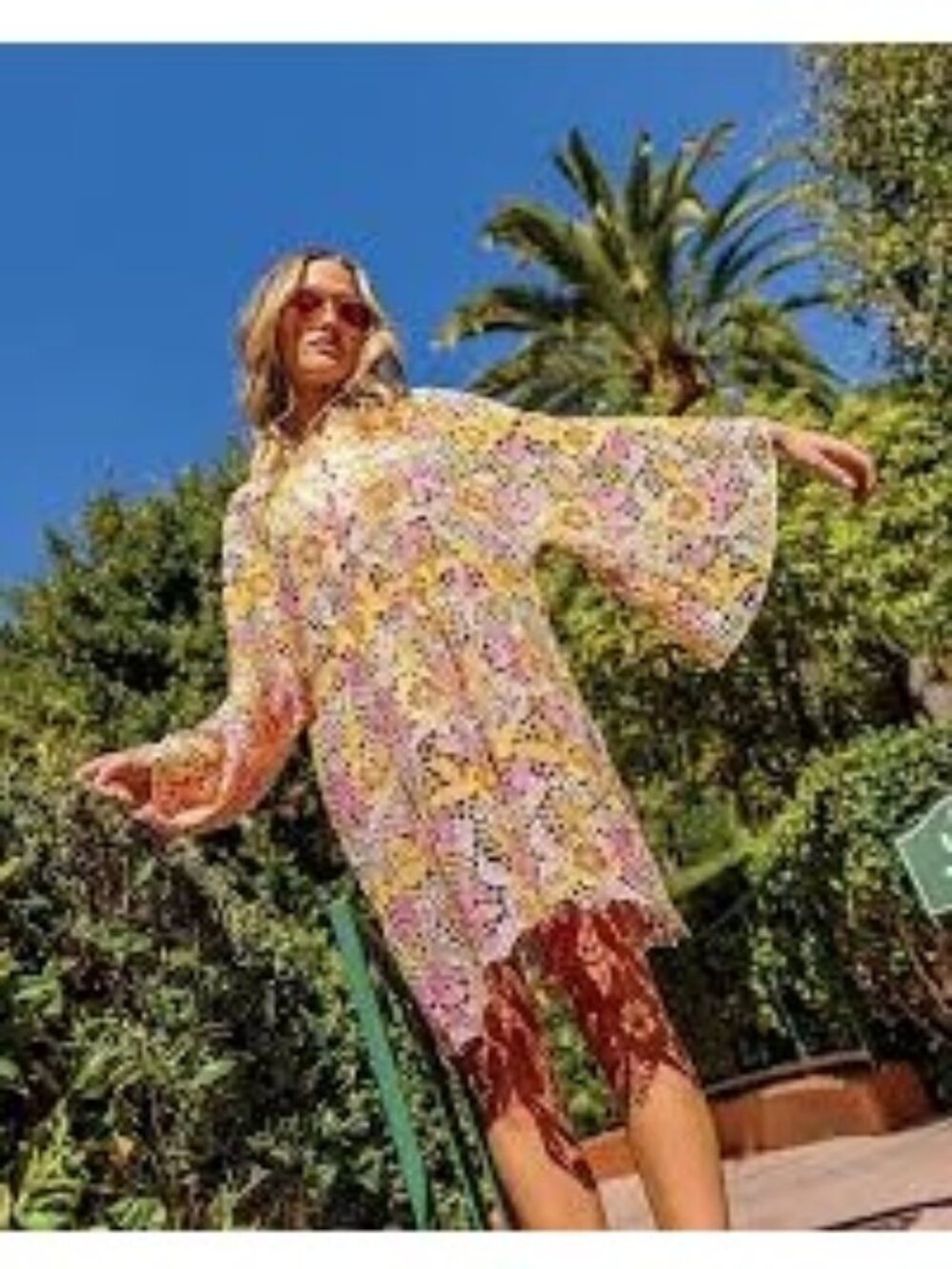 LA VIE STYLE HOUSE 3D Lace Kaftan Dress One Size NWOT
